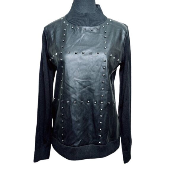 Karl Lagerfeld Womens Size Xsmall Spandex Mock Neck Studded Sweater - Picture 1 of 14